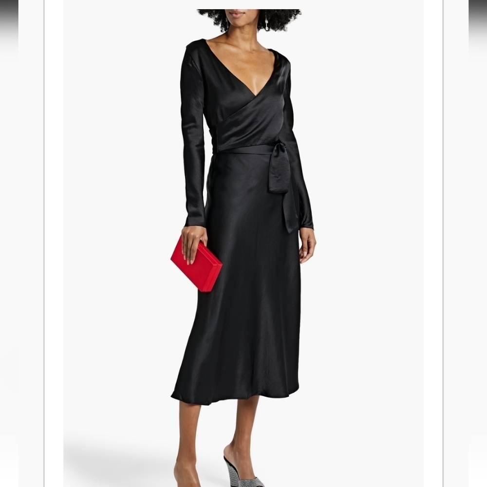 BEC + BRIDGE AGATHA LONG SLEEVE MIDI DRESS IN BLACK SZ 2